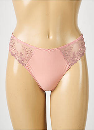 Tanga efect material satinat roz SIMONE PERELE femeie