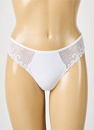 Tanga efect material satinat alb SIMONE PERELE femeie