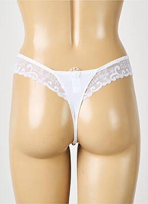Tanga efect material satinat alb SIMONE PERELE femeie