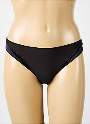 Tanga efect material satinat negru IMPLICITE femeie