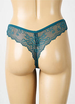 Tanga efect material satinat verde PASSIONATA femeie