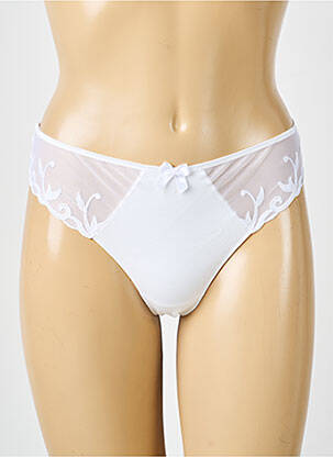 Tanga efect material satinat alb SIMONE PERELE femeie