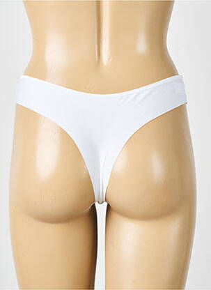 Tanga efect material satinat alb SIMONE PERELE femeie