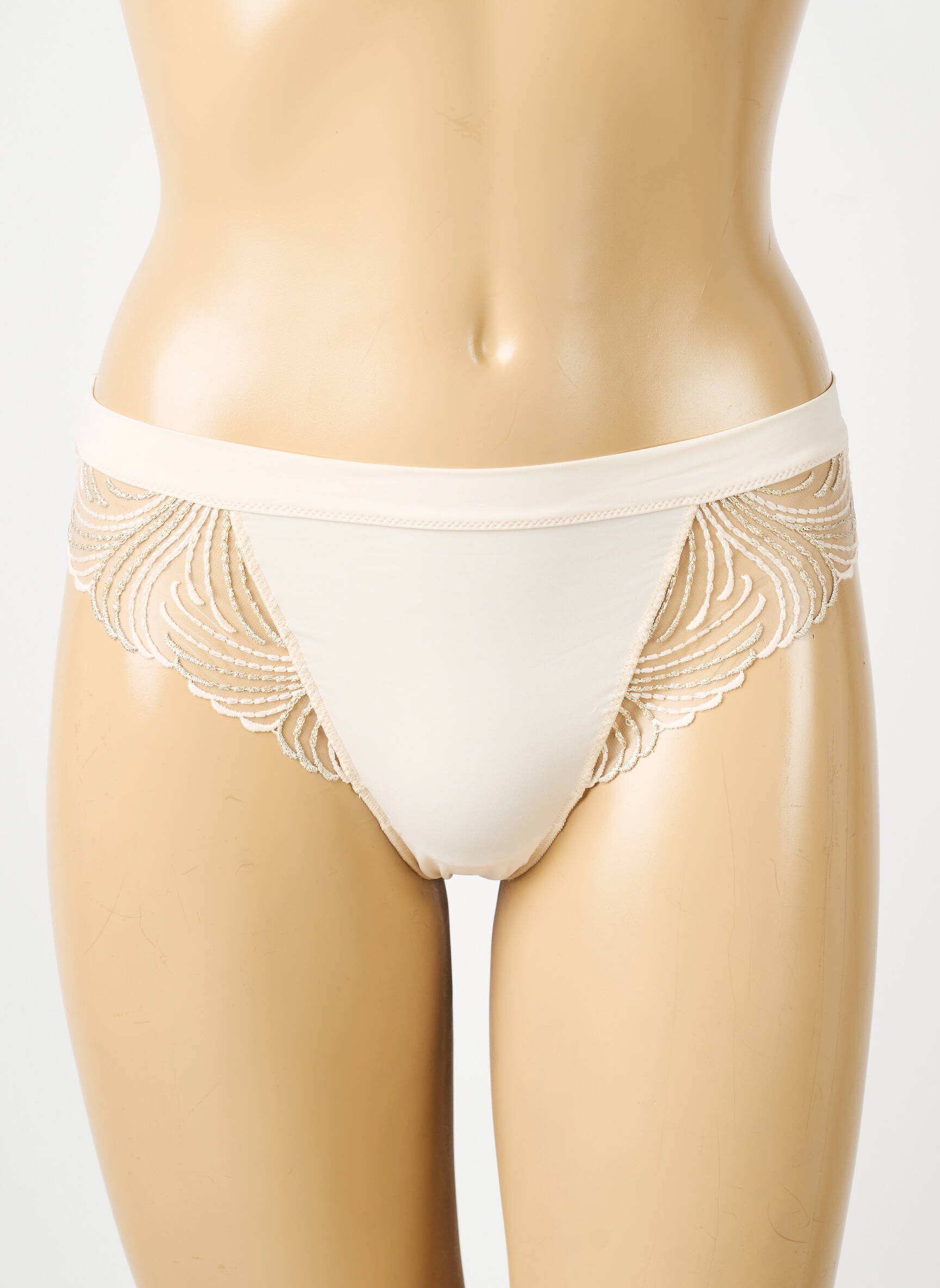 Tanga efect material satinat roz SIMONE PERELE femeie