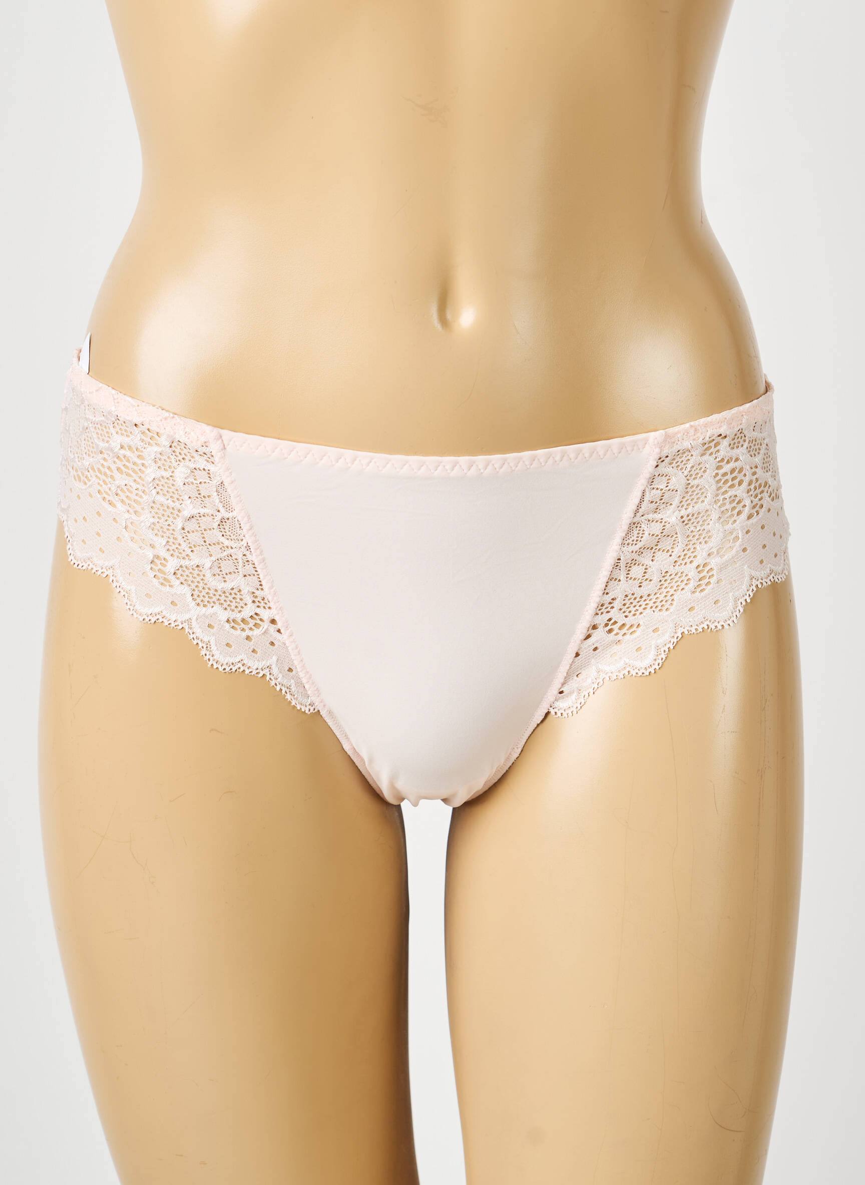Tanga efect material satinat roz SIMONE PERELE femeie
