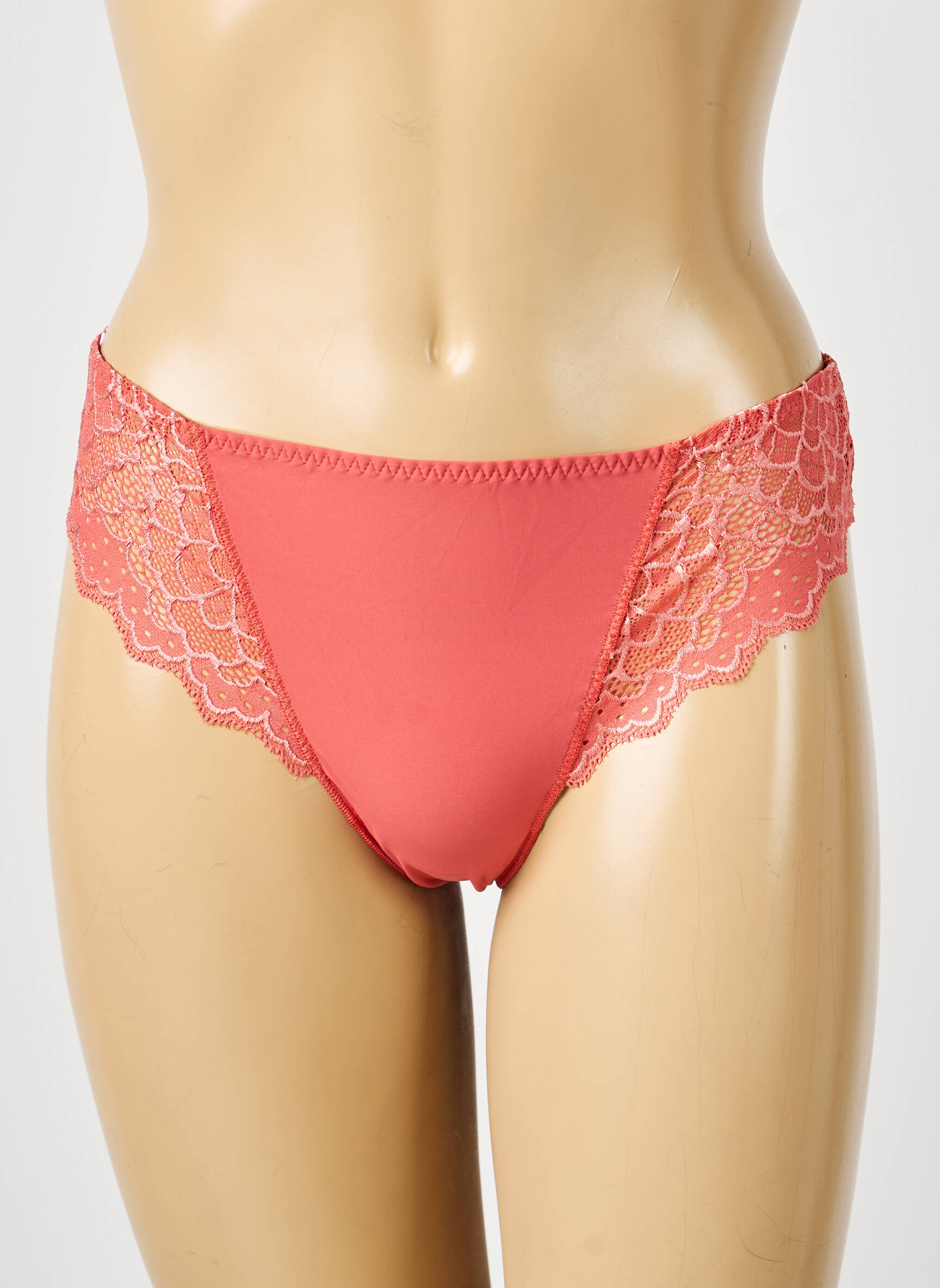 Tanga efect material satinat portocaliu închis SIMONE PERELE femeie