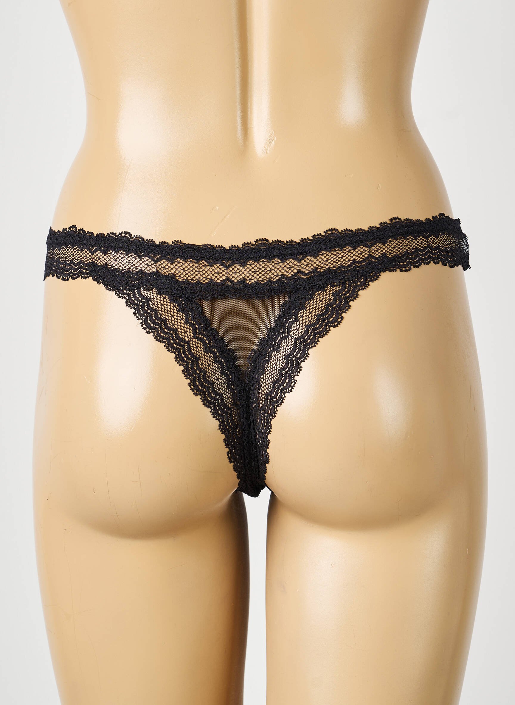 Tanga țesătură satinată negru SIMONE PERELE femeie