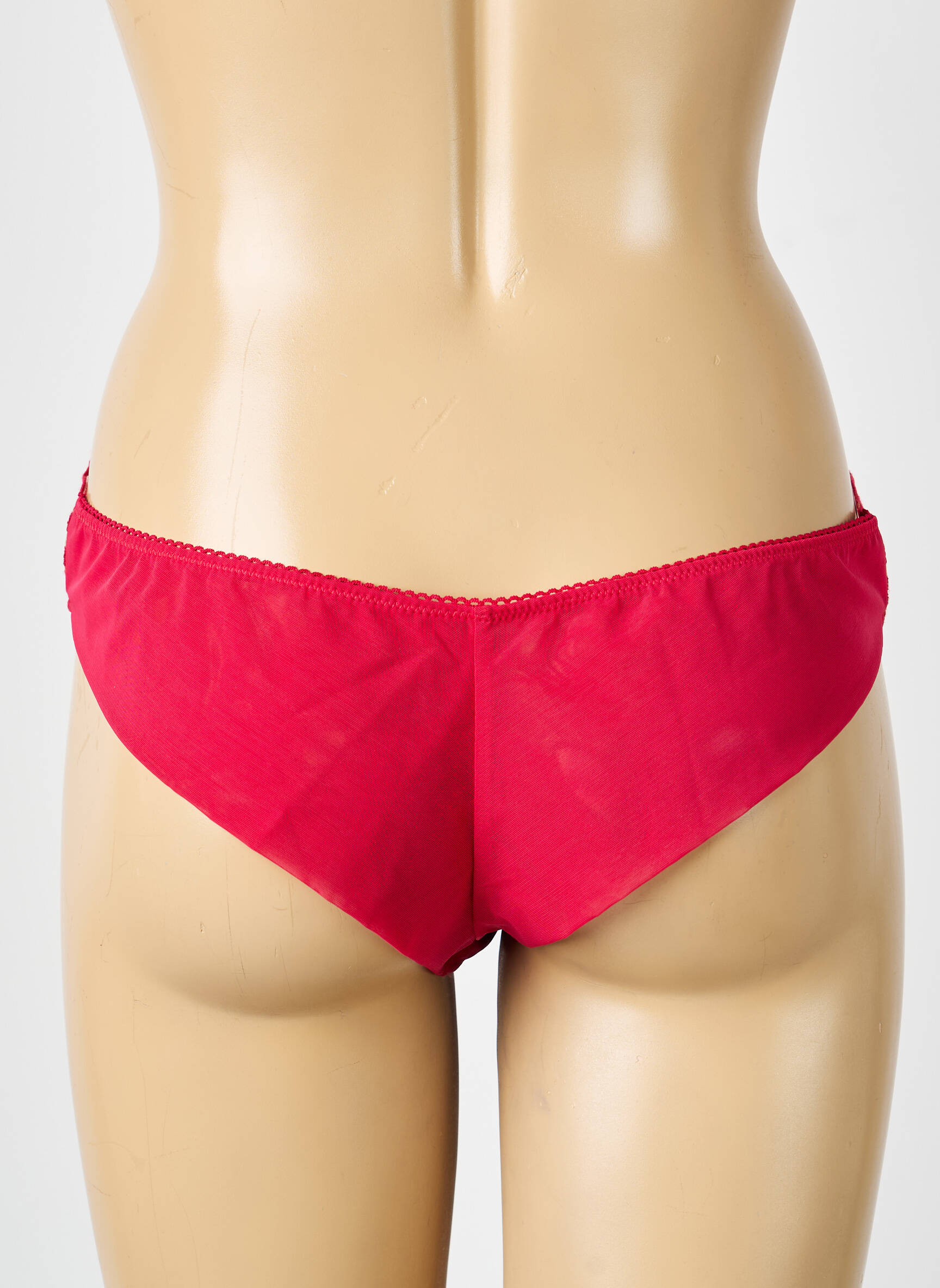 Tanga efect material satinat roșu SIMONE PERELE femeie