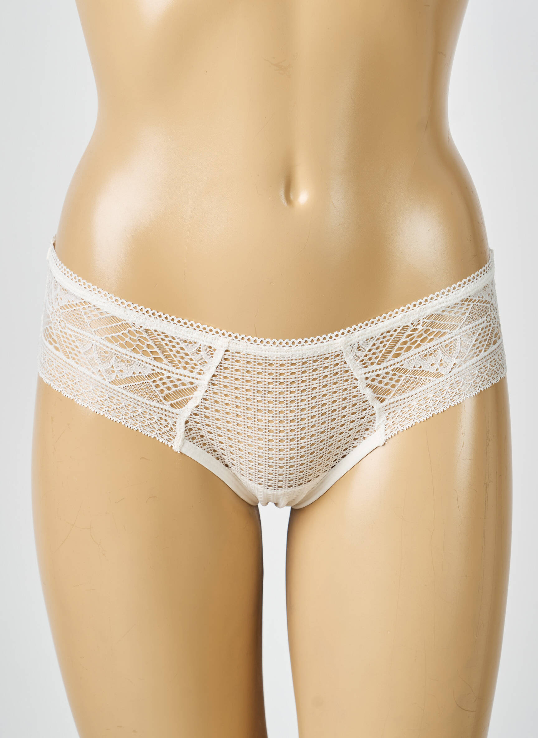 Shorty efect material satinat bej PASSIONATA femeie