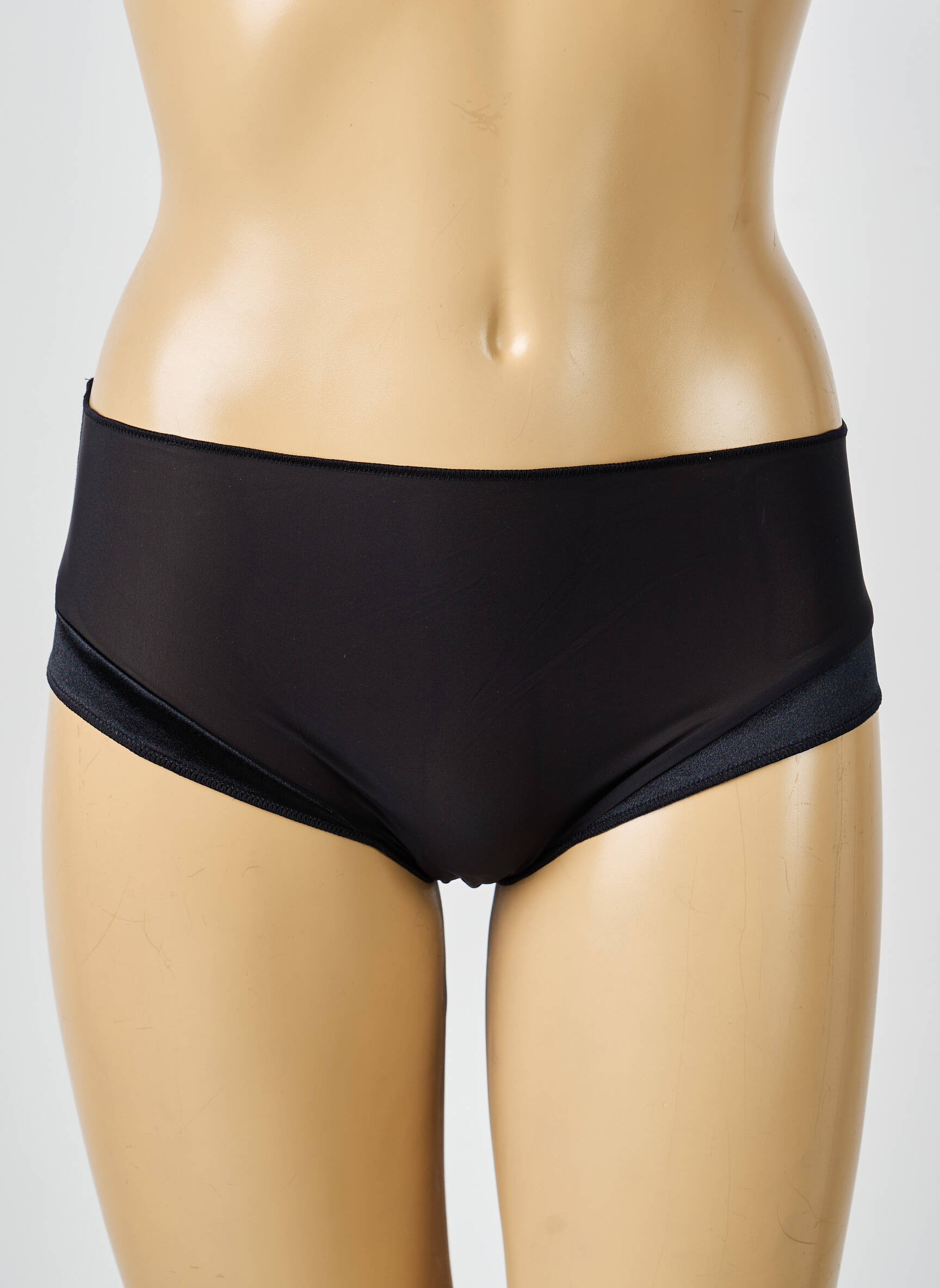 Shorty efect material satinat negru IMPLICITE femeie