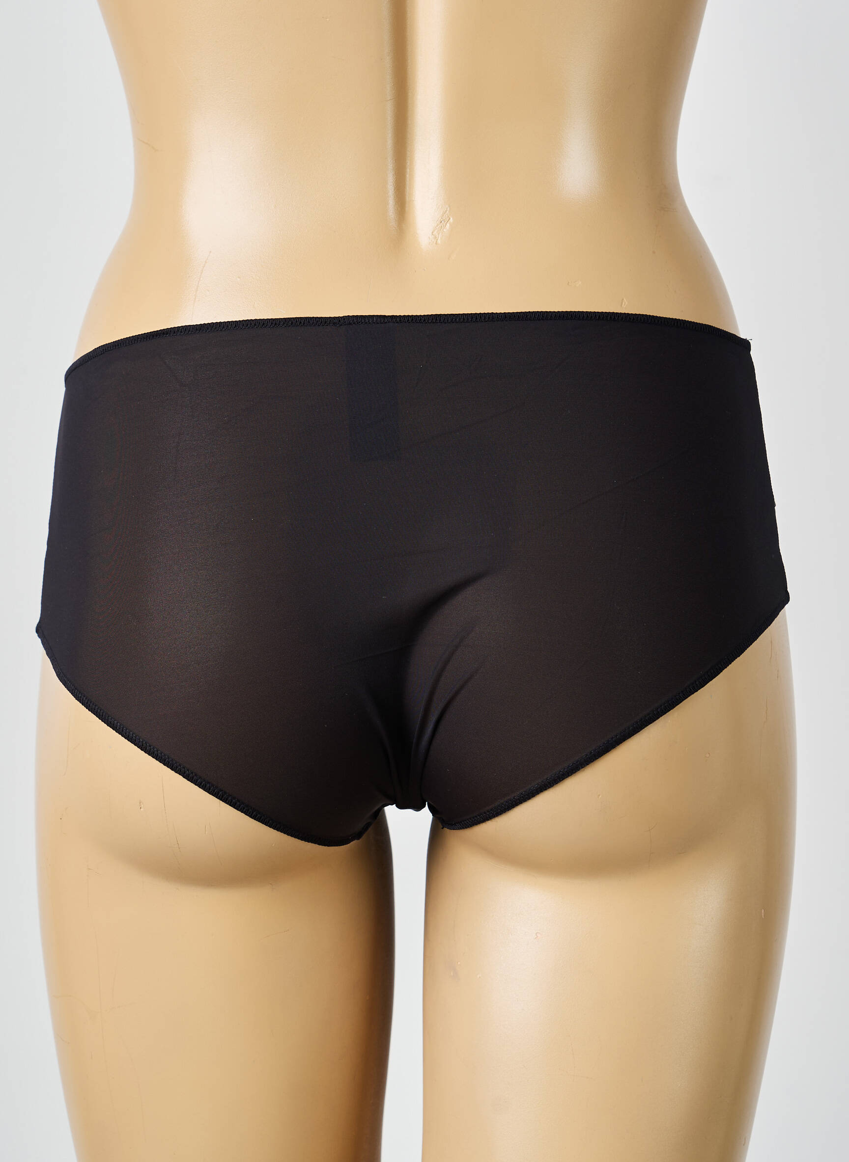 Shorty efect material satinat negru IMPLICITE femeie