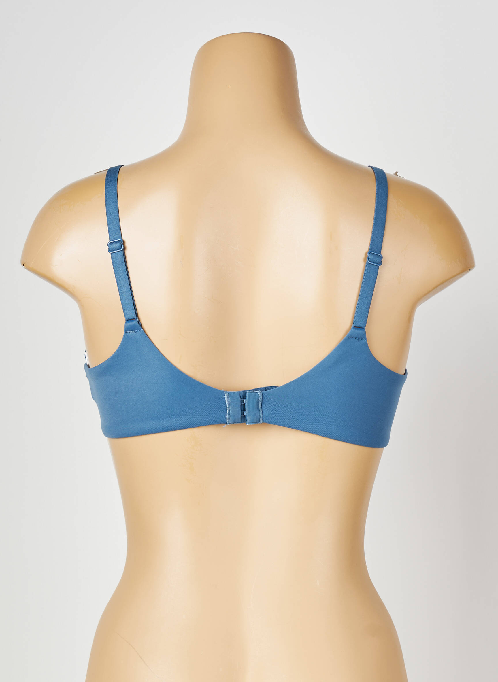 Sutien efect material satinat sutien cupe întregi cu decolteu înalt albastru CHANTELLE femeie