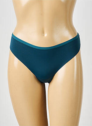 Tanga efect material satinat verde PASSIONATA femeie
