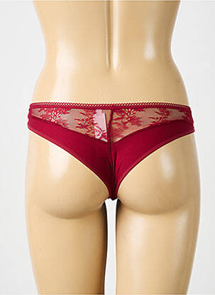 Tanga efect material satinat roșu PASSIONATA femeie