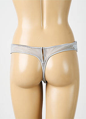 Tanga efect material satinat gri SIMONE PERELE femeie
