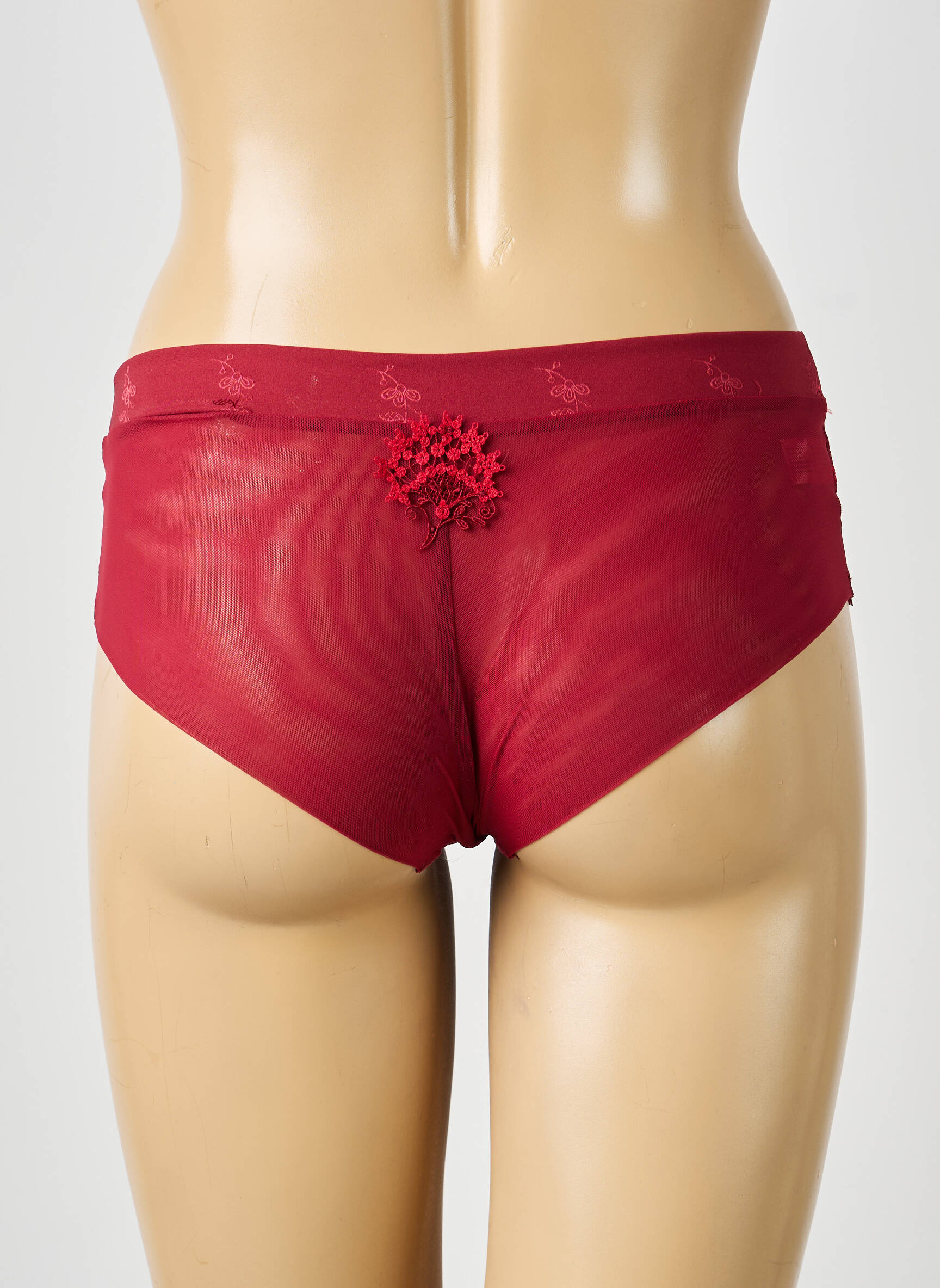 Shorty efect material satinat roșu SIMONE PERELE femeie