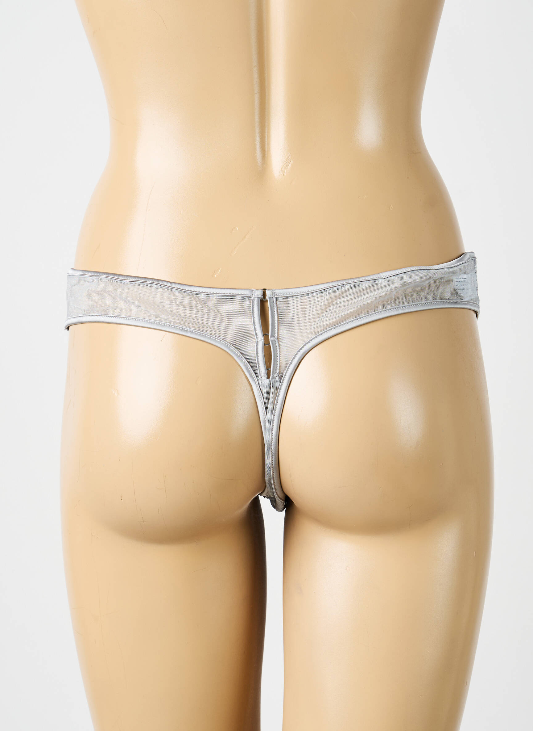 Tanga efect material satinat gri SIMONE PERELE femeie