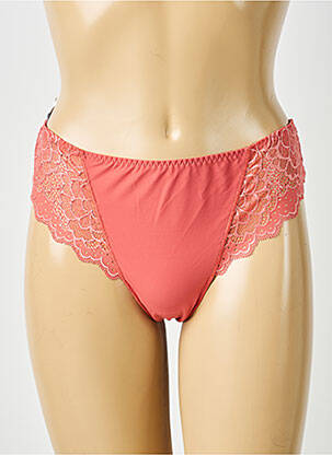 Tanga efect material satinat portocalie SIMONE PERELE femeie