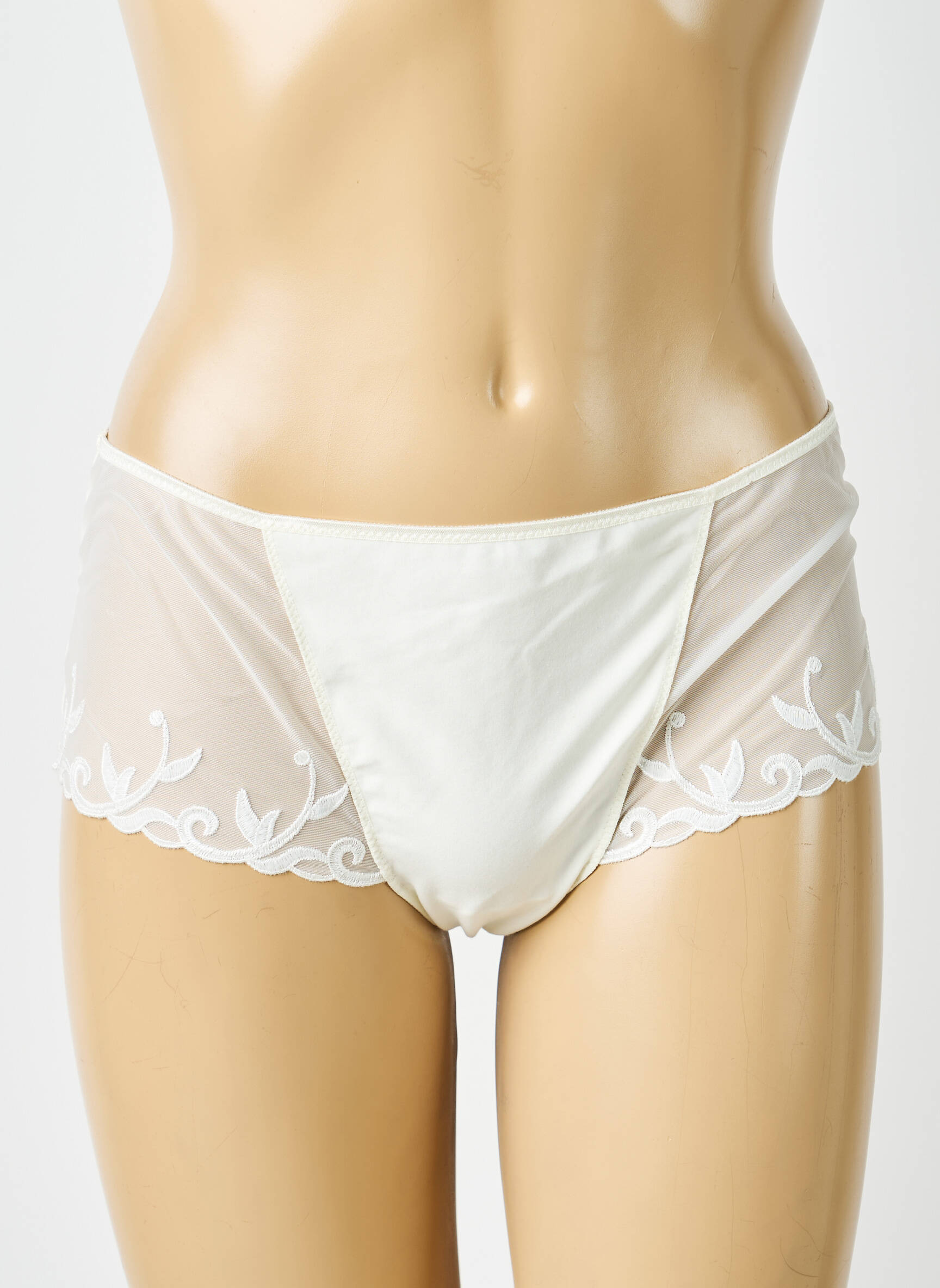 Shorty efect material satinat bej SIMONE PERELE femeie