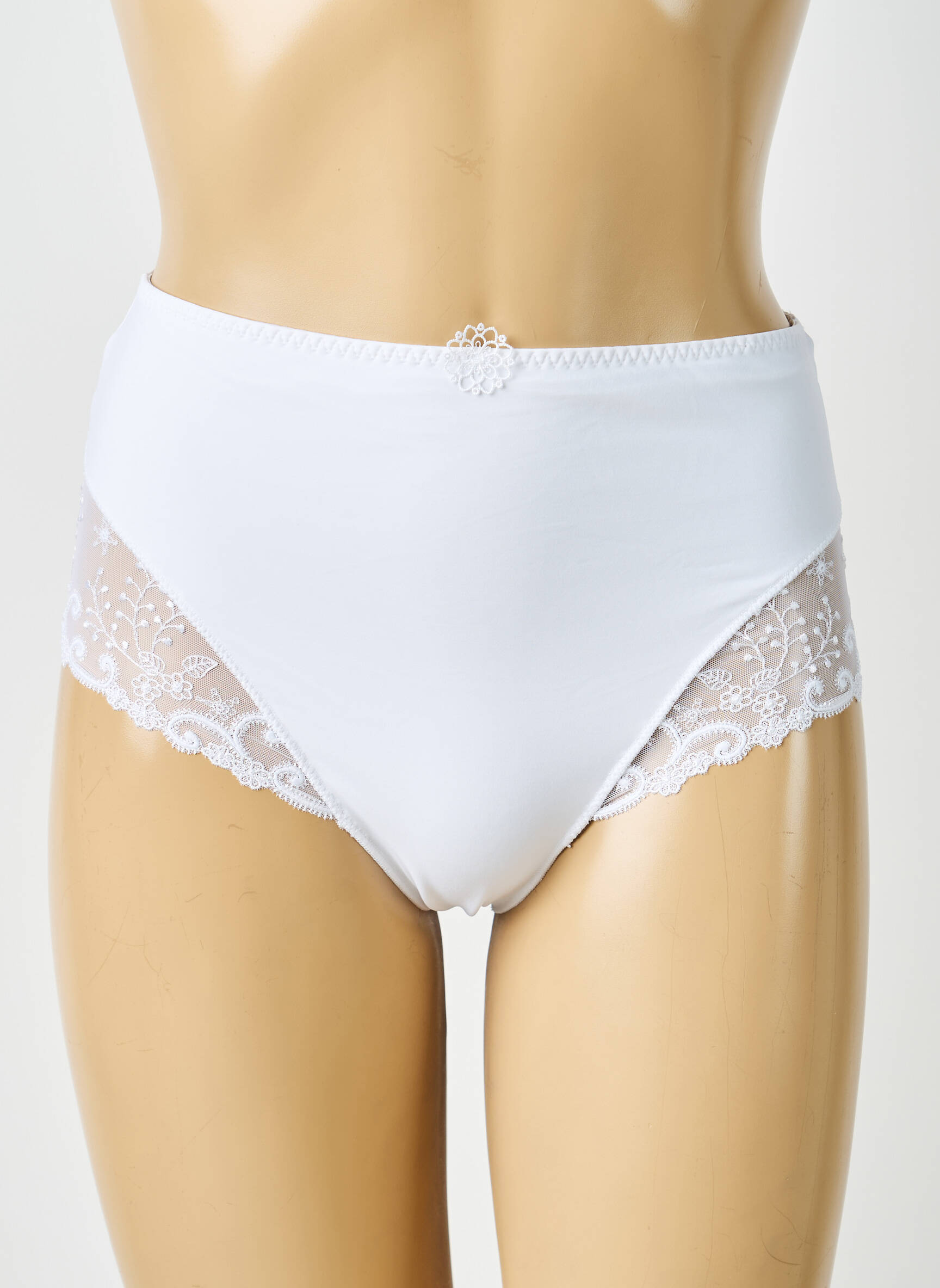 Chilot efect material satinat alb SIMONE PERELE femeie