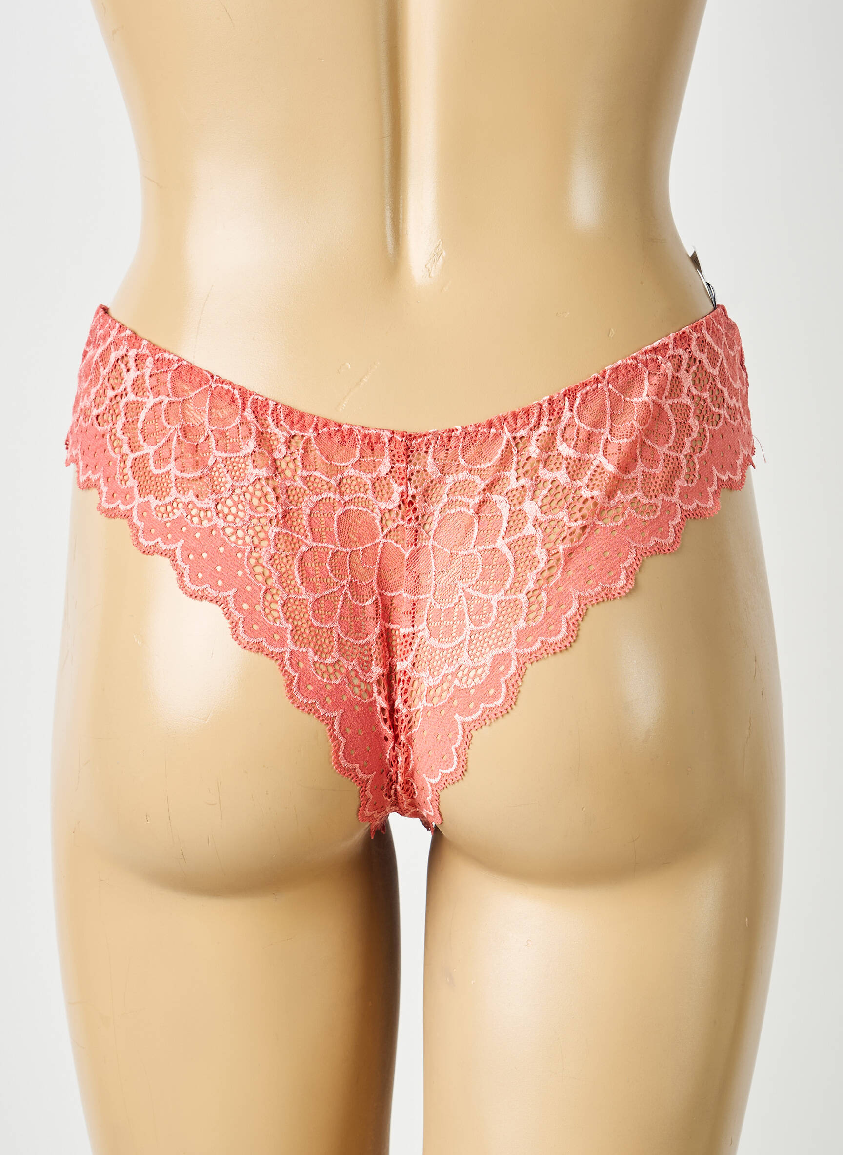 Tanga efect material satinat portocalie SIMONE PERELE femeie