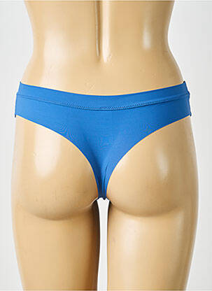 Tanga efect material satinat albastru SIMONE PERELE femeie