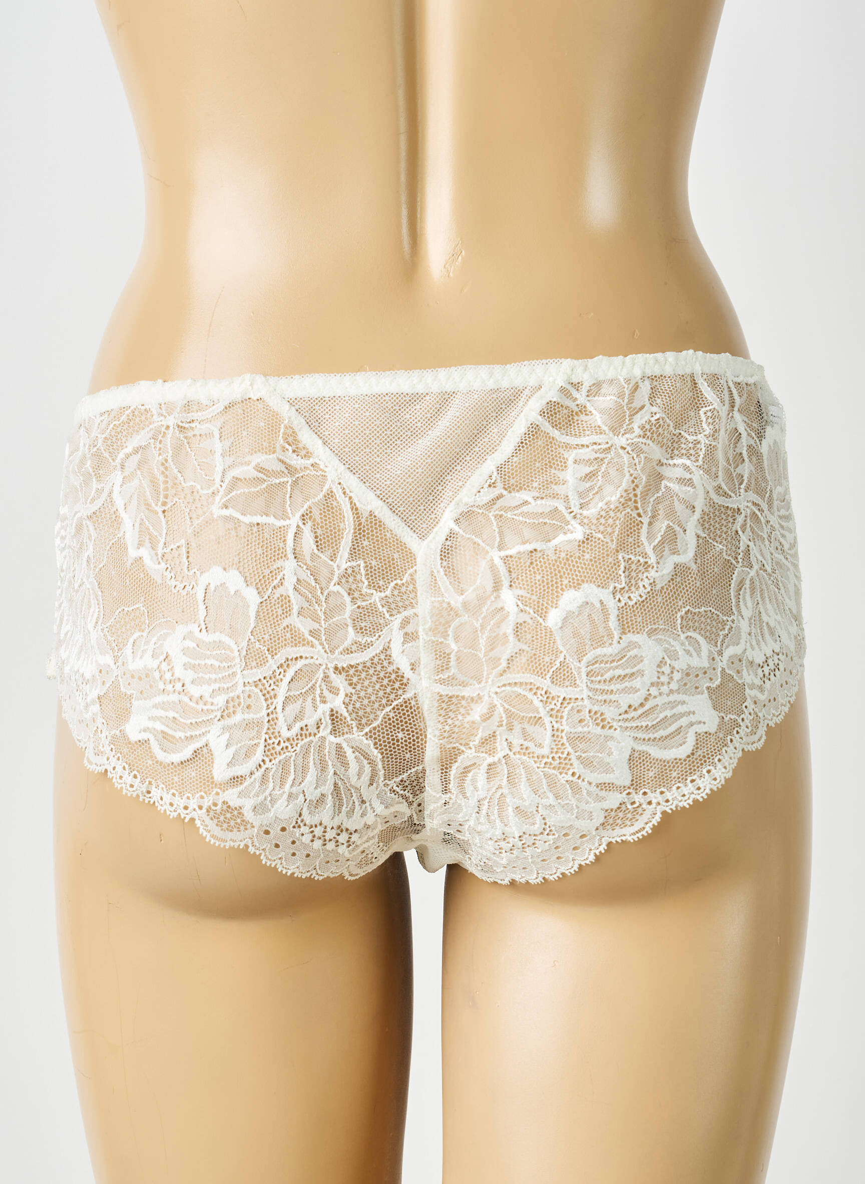 Shorty efect material satinat alb SIMONE PERELE femeie