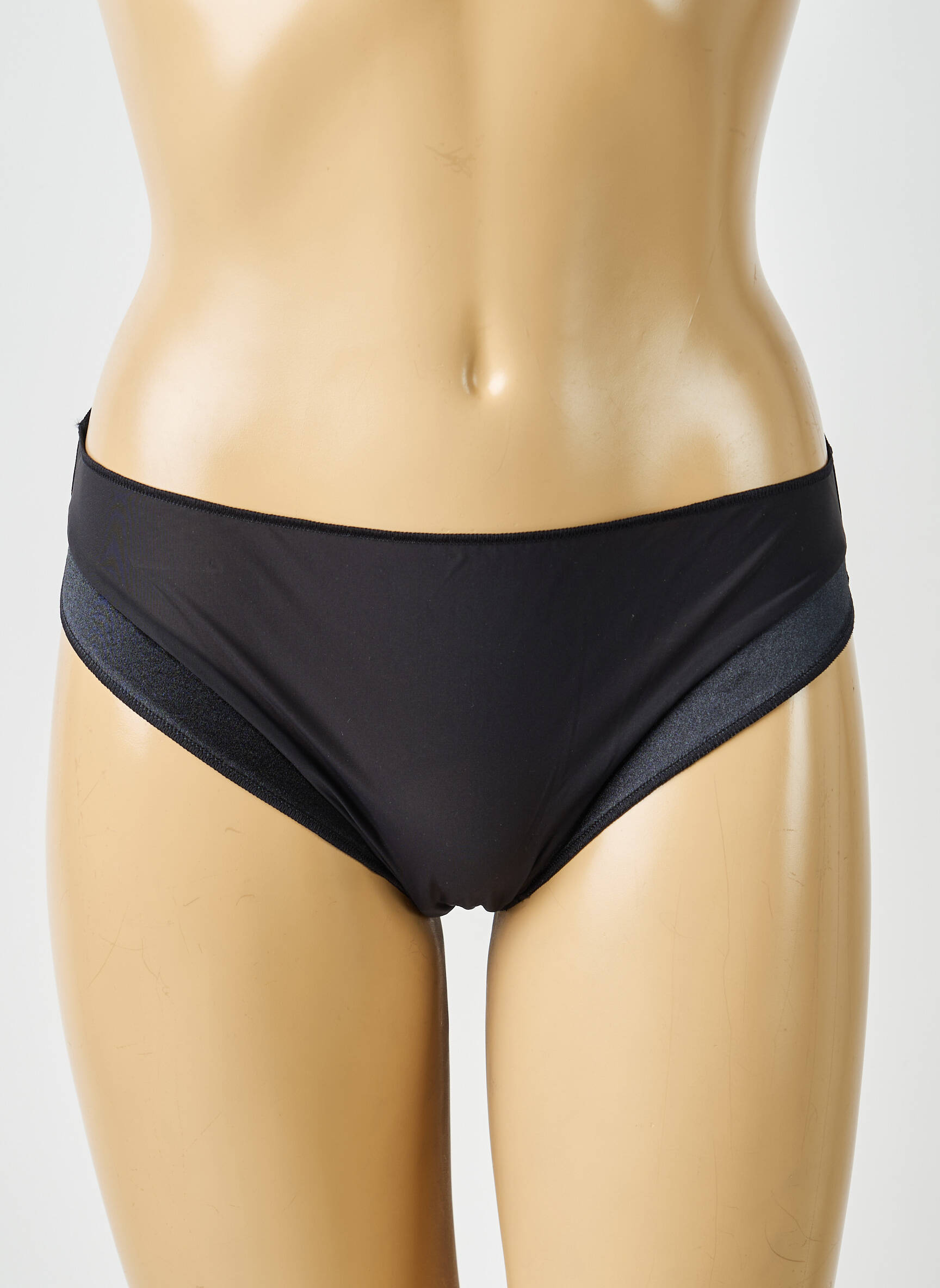 Chilot efect material satinat negru IMPLICITE femeie
