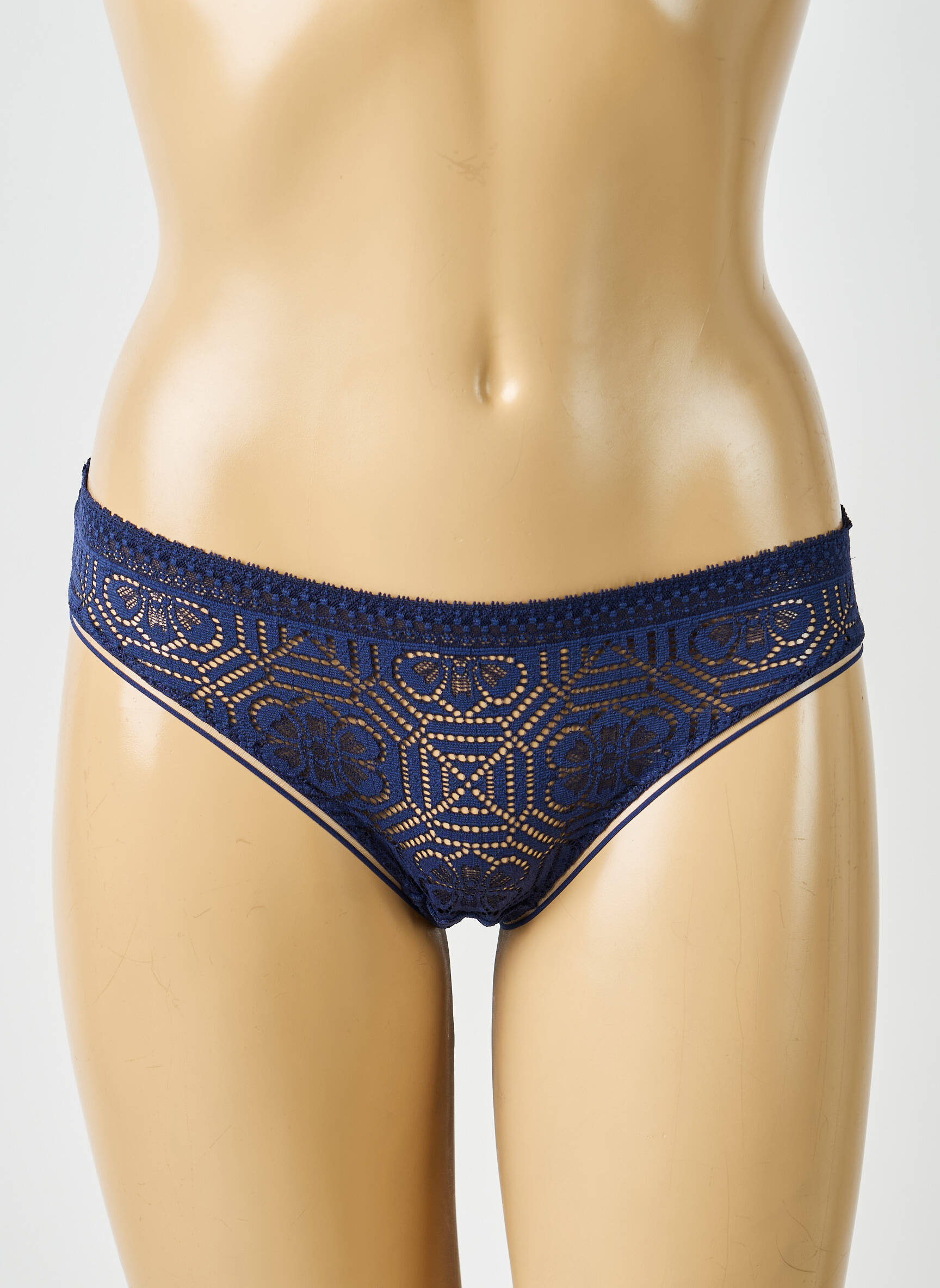Chilot efect material satinat albastru SIMONE PERELE femeie
