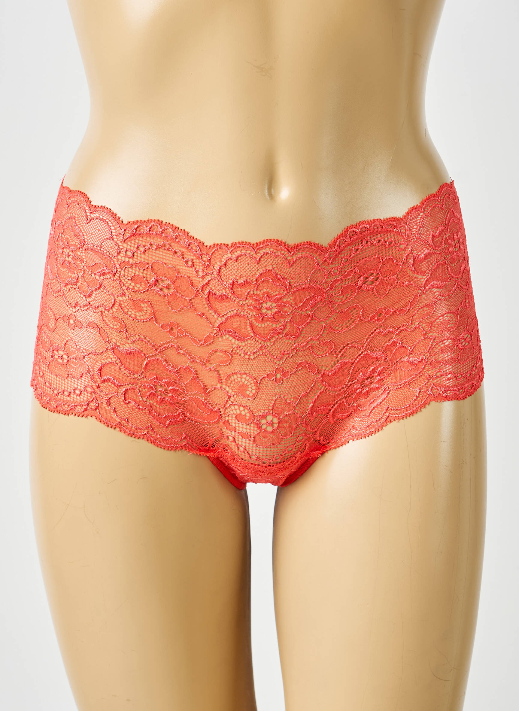 Shorty efect material satinat portocalie PASSIONATA femeie