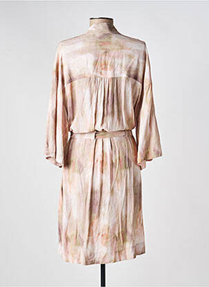 Rochie midi imprimeu fantezie mâneci lungi bej INDI & COLD femeie