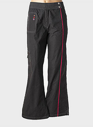 Pantalon drept țesătură poplin mărime normală negru KALAÏS femeie