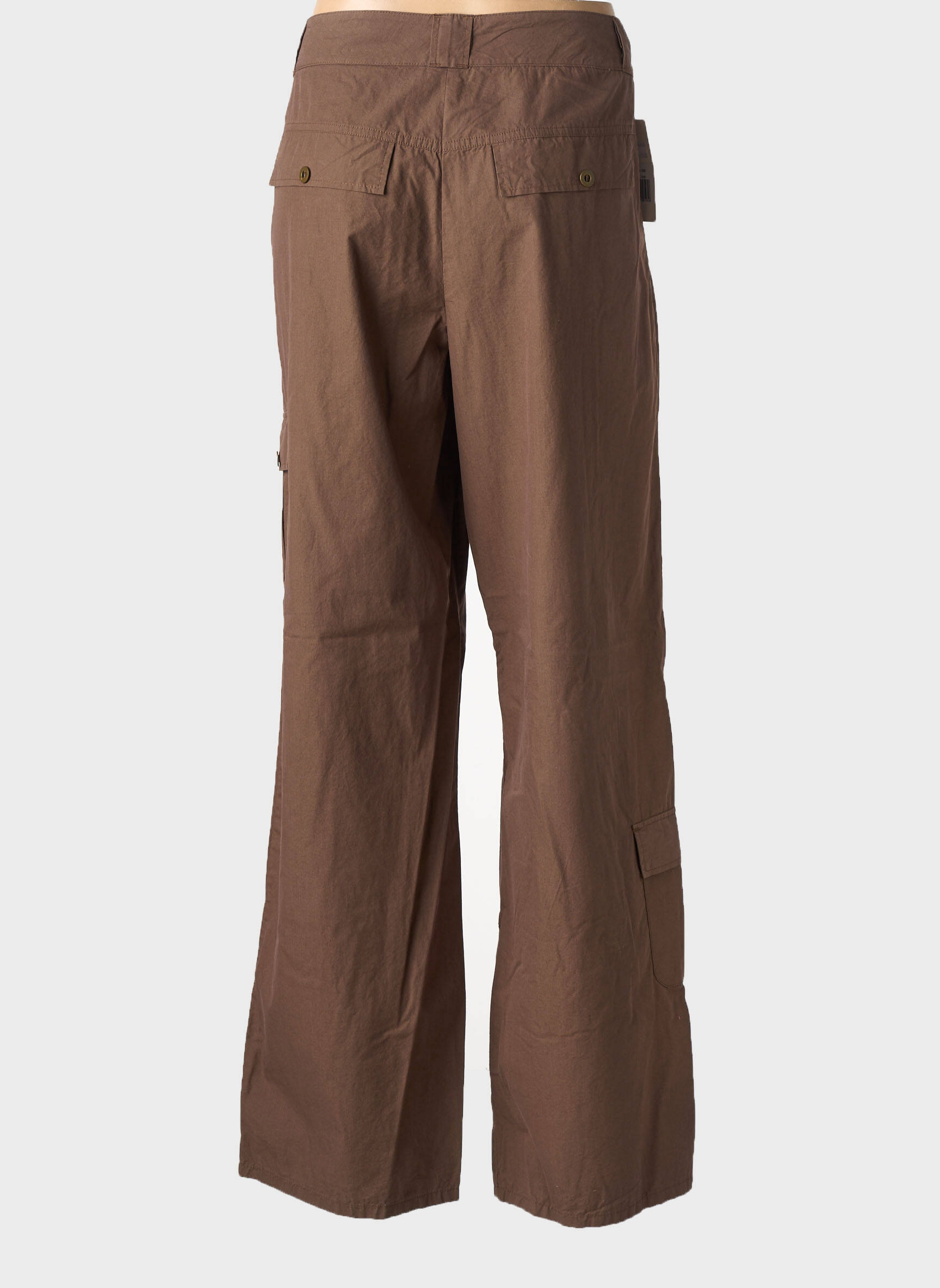 Pantalon larg țesătură poplin mărime normală maro LUCCHINI femeie