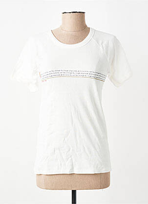 Tricou elasticitate mâneci scurte alb PETIT BATEAU fată