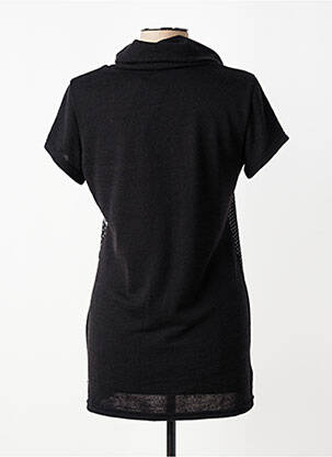 Top elasticitate mâneci scurte negru ATLANTA femeie