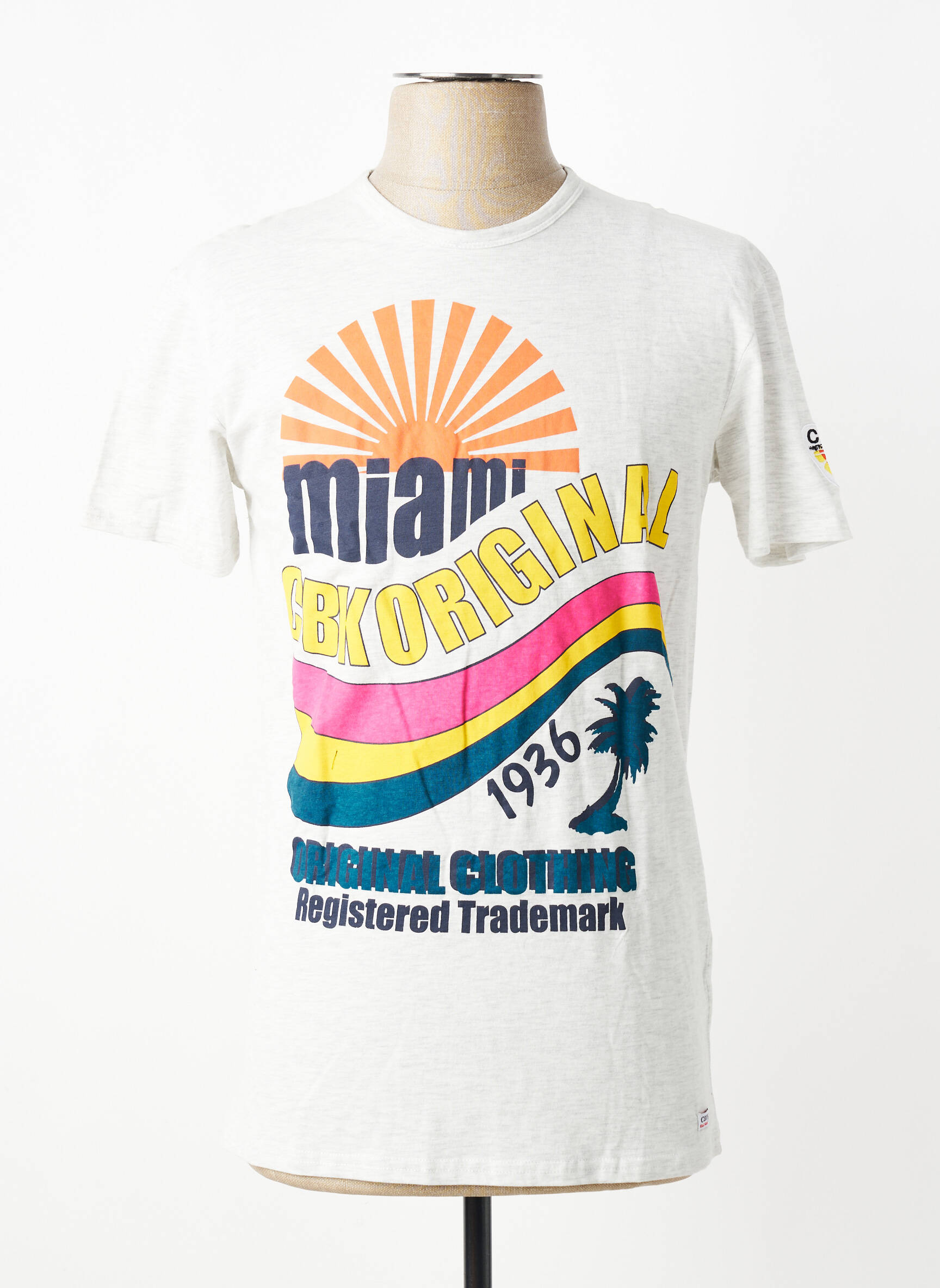 Tricou elasticitate mâneci scurte gri CBK bărbat