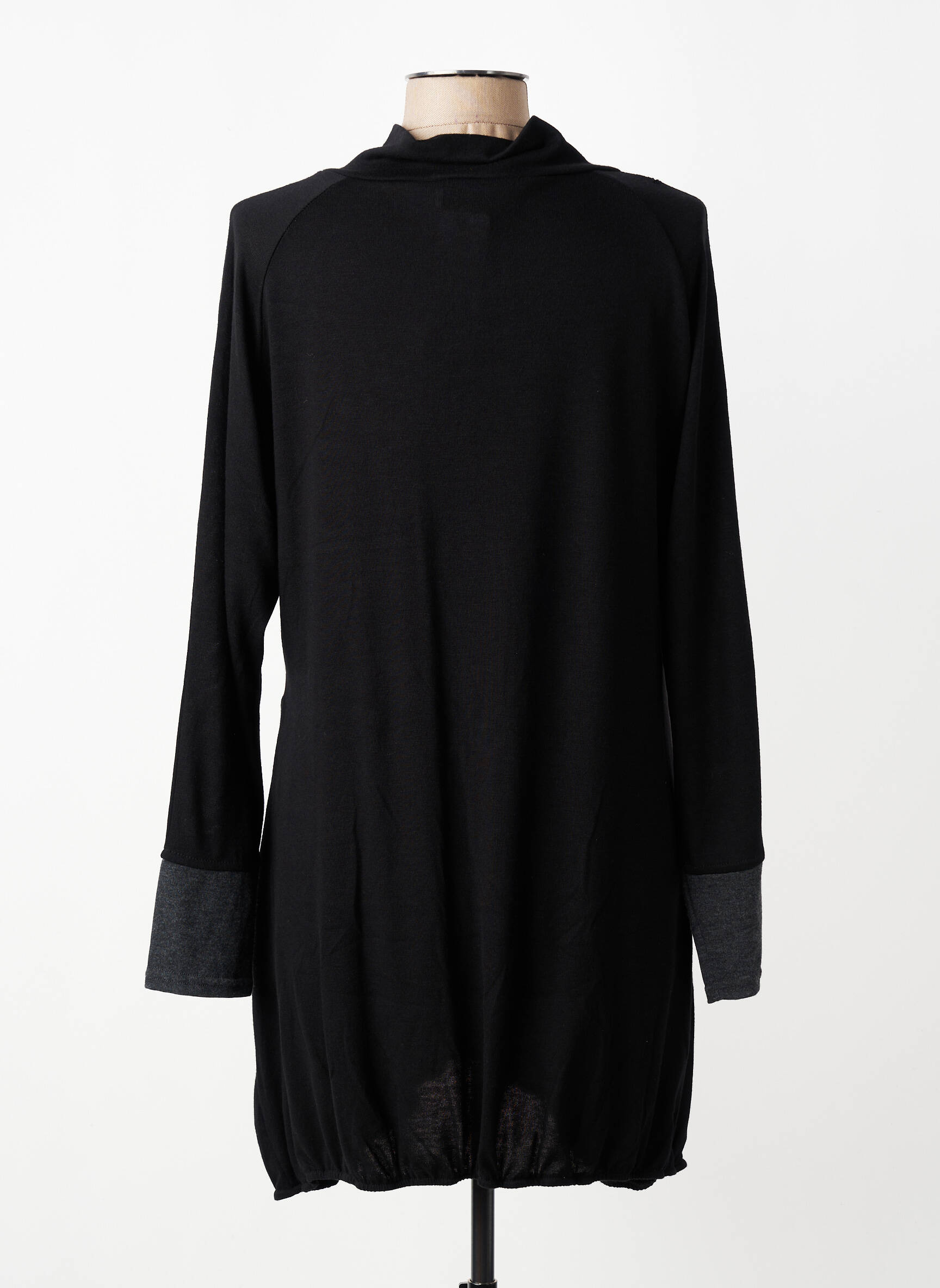 Rochie pulover elasticitate mâneci lungi negru HALOGENE femeie
