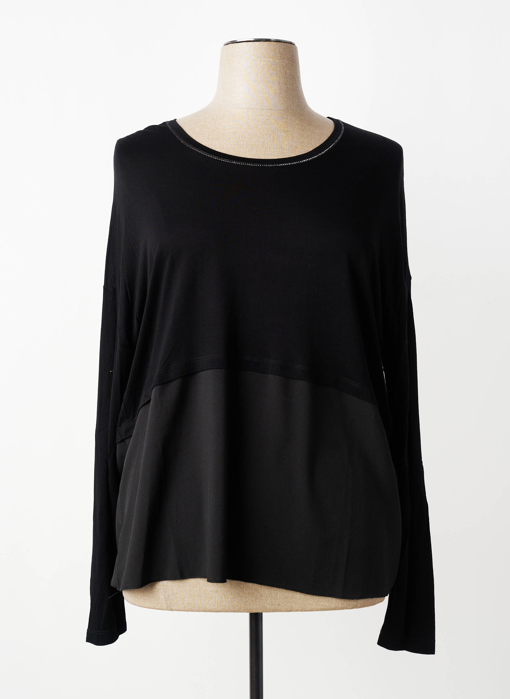 Top mâneci lungi mâneci lungi negru CONCEPT K femeie