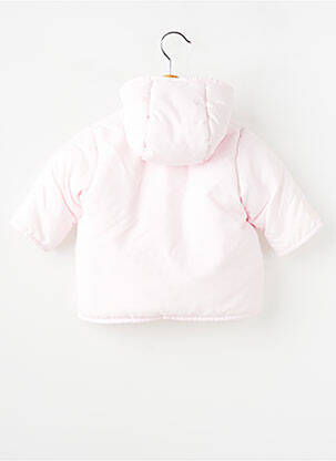 Geacă matlasată finisaj interior dublat cu glugă roz PETIT BATEAU fată