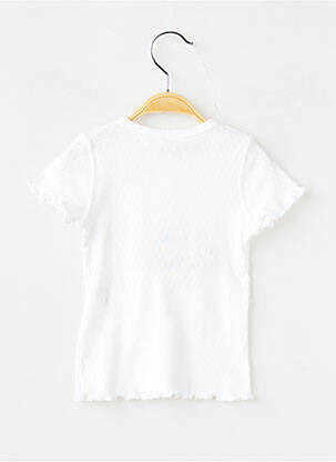 Tricou croială cambrată mâneci scurte alb PETIT BATEAU fată
