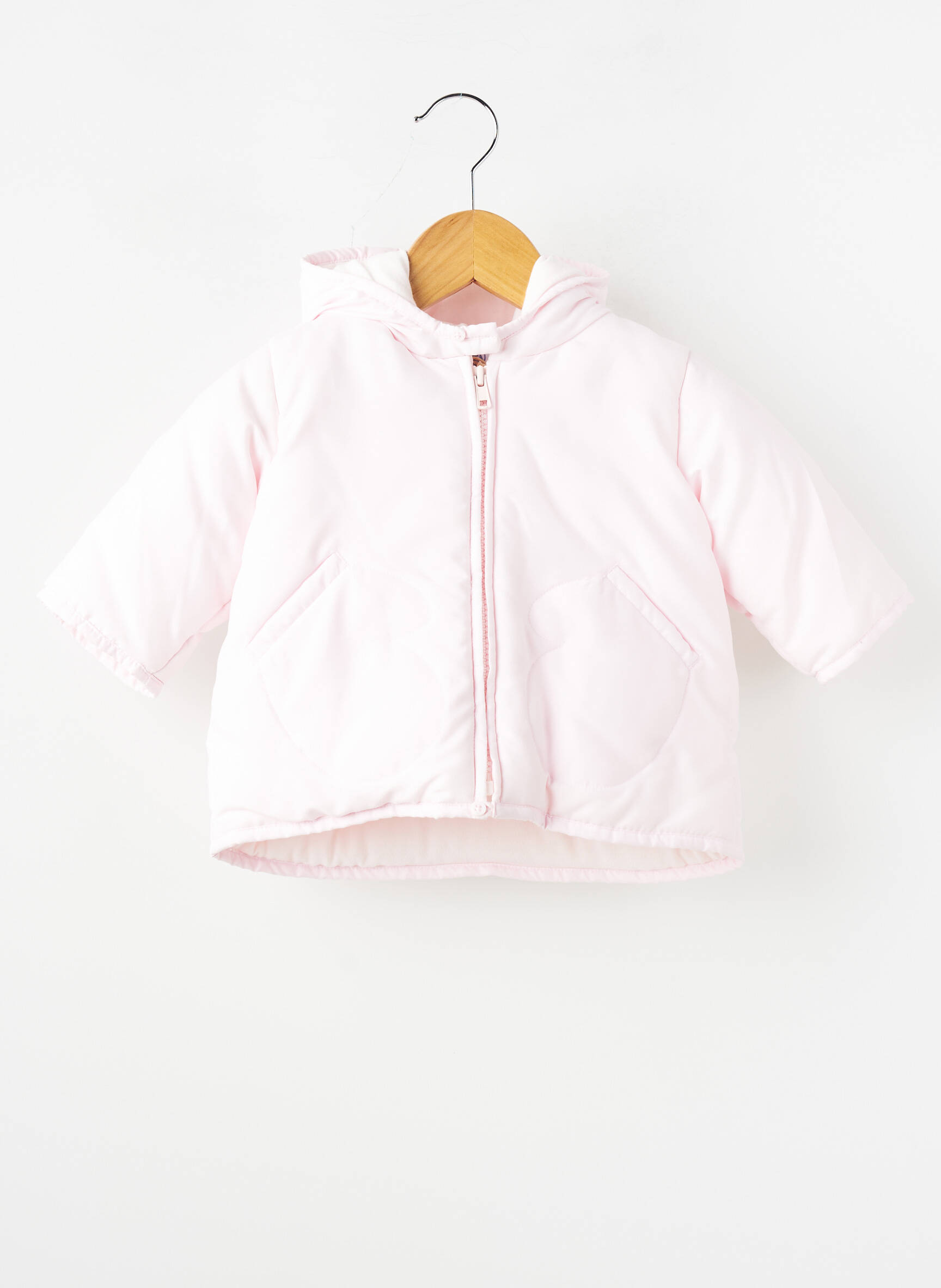 Geacă matlasată buzunare cu glugă roz PETIT BATEAU fată
