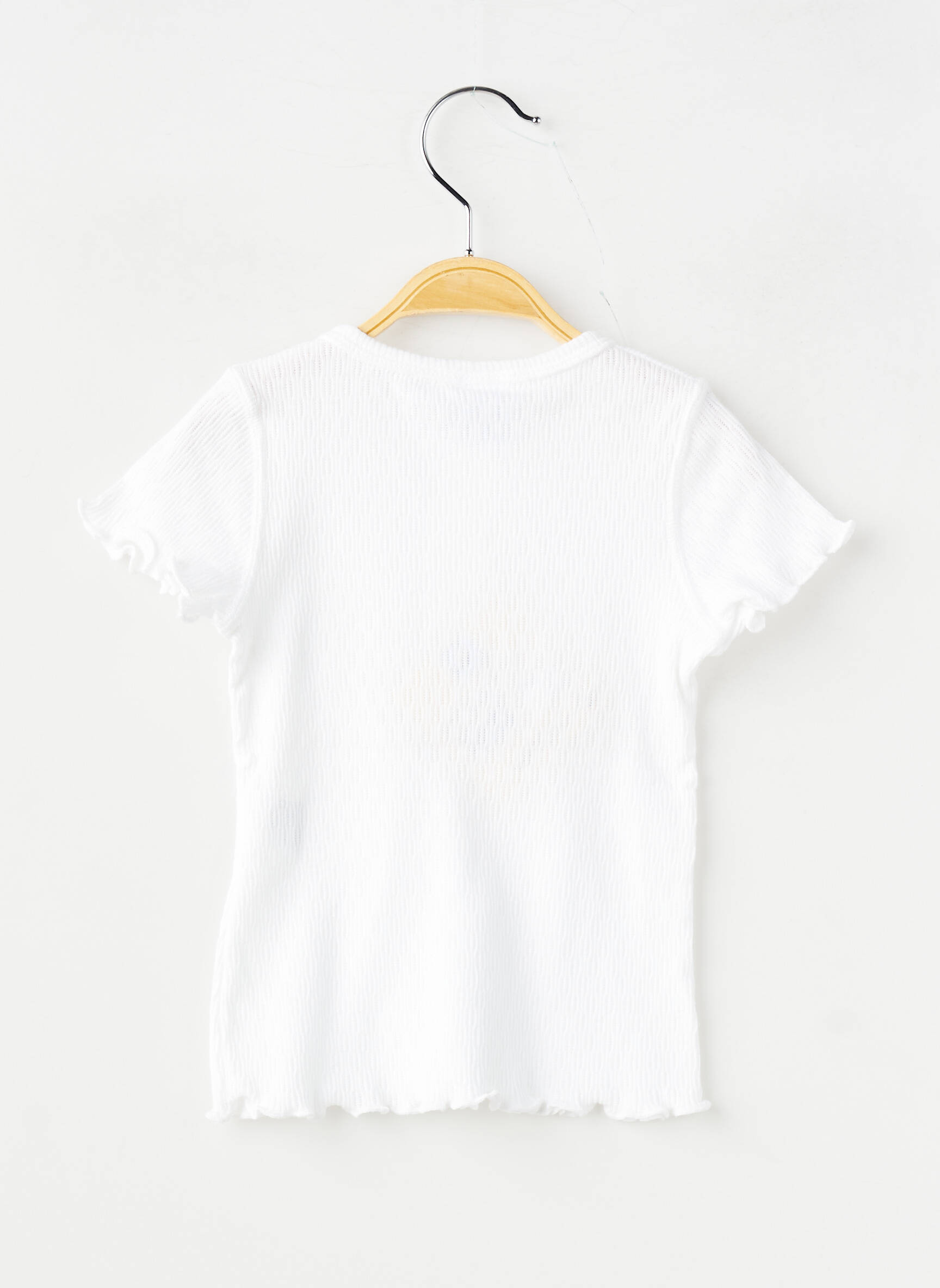 Tricou croială cambrată mâneci scurte alb PETIT BATEAU fată