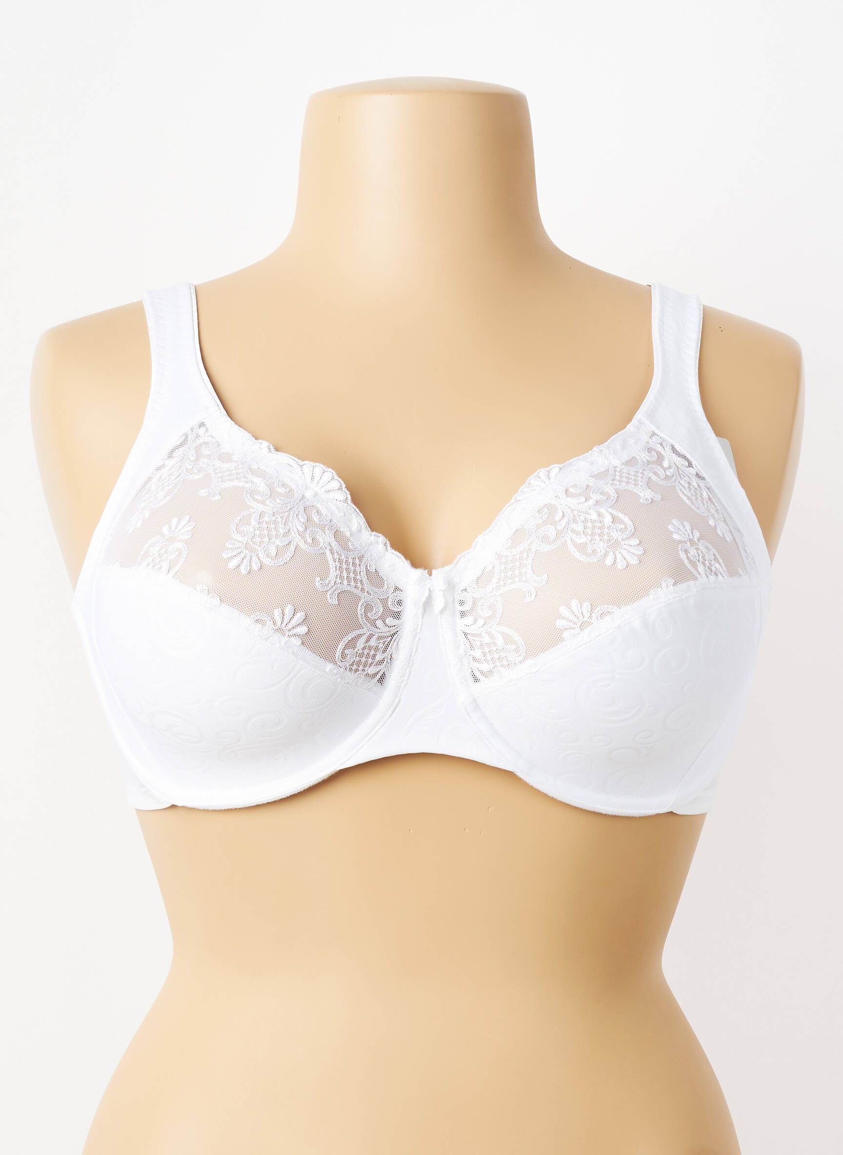 Sutien broderie sutien cupe întregi cu decolteu înalt alb TRIUMPH femeie