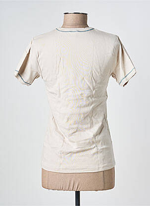 Tricou croială cambrată mâneci scurte bej PETIT BATEAU fată