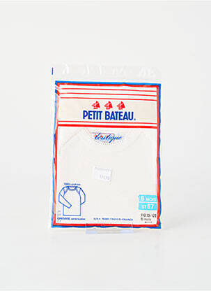 Tricou elasticitate mâneci lungi alb PETIT BATEAU fată