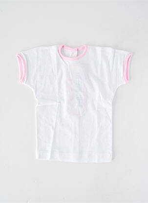 Tricou croială cambrată mâneci scurte roz PETIT BATEAU fată
