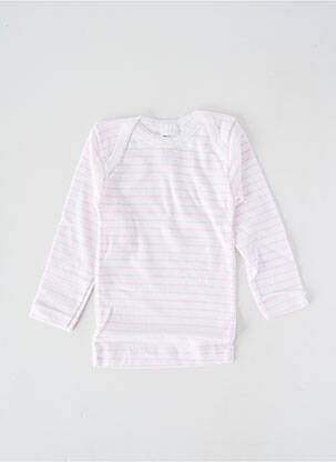 Tricou croială cambrată mâneci lungi roz PETIT BATEAU fată