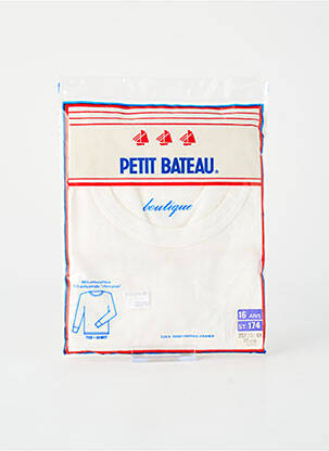 Tricou mâneci lungi mâneci lungi alb PETIT BATEAU băiat