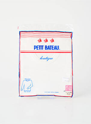 Tricou mâneci lungi mâneci lungi alb PETIT BATEAU băiat