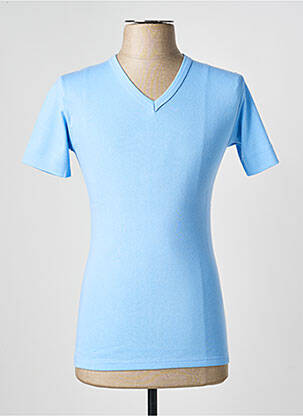 Tricou guler în v mâneci scurte albastru ARMOR LUX femeie